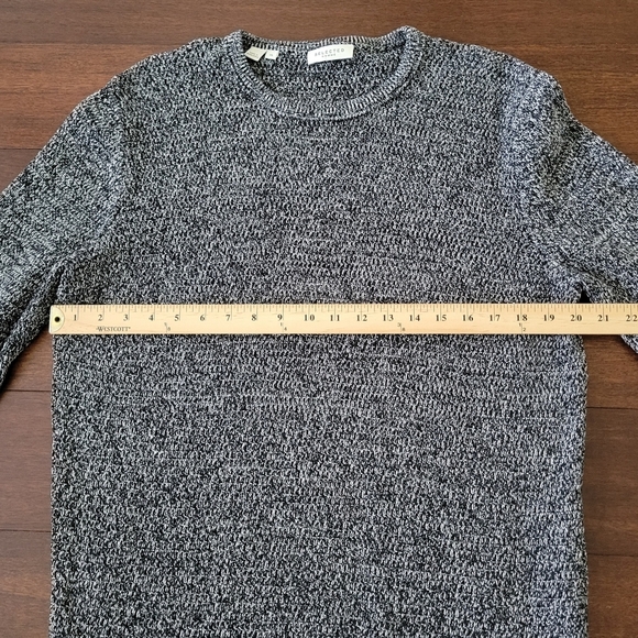 Selected Homme Men's XL Victor Crew Neck Organic Cotton Knit Sweater Black Gray - Picture 6 of 8
